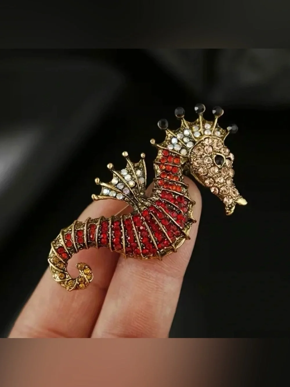 Source Unknown seahorse rhinestone